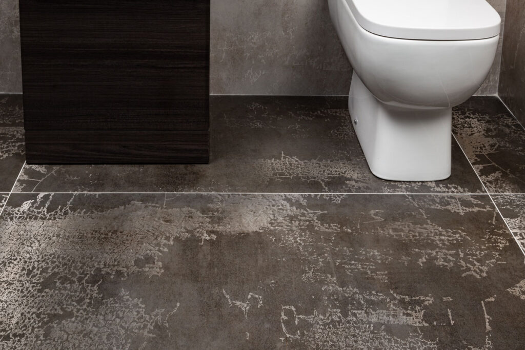 Dark grey bathroom tiles