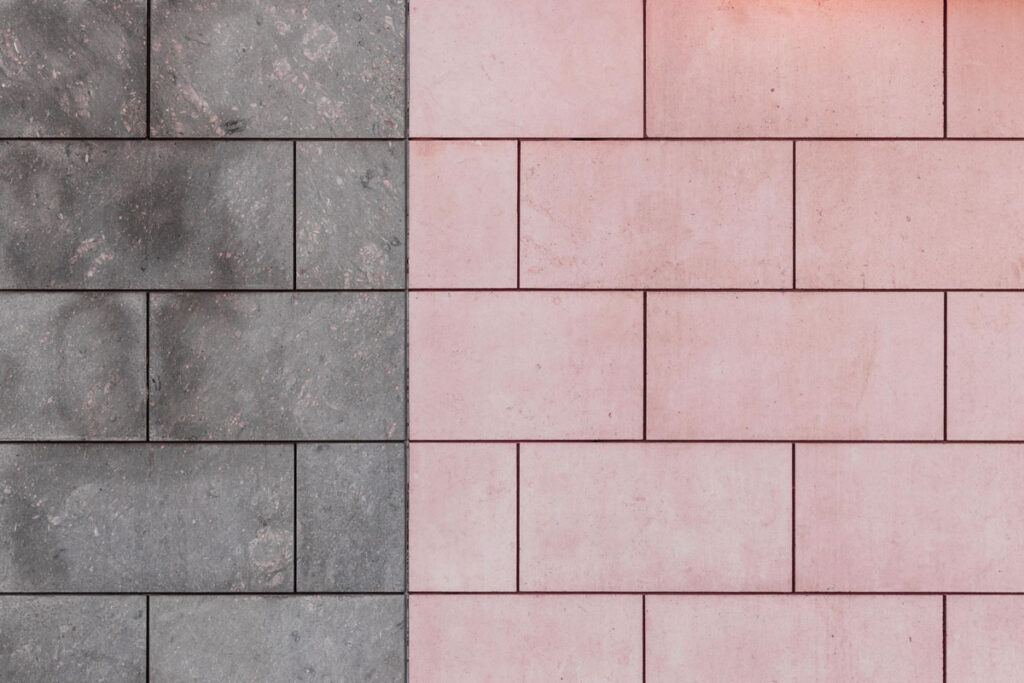 Dirty and clean tile contrast