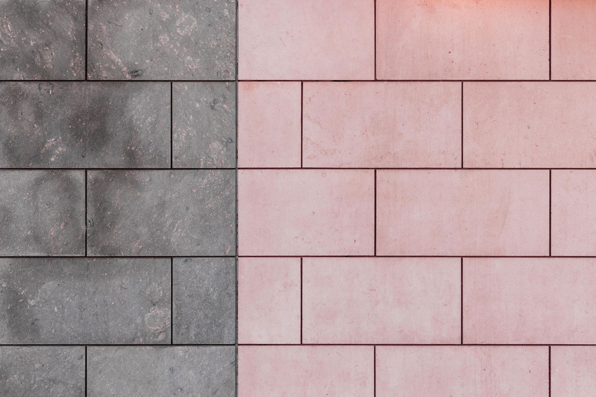 Dirty and clean tile contrast